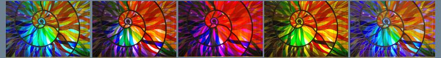 banner image: stained glass ammonite sequence